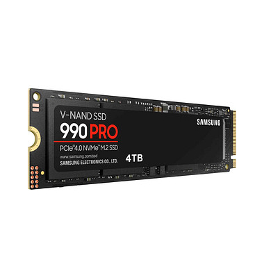 interne Festplatte 990 Pro MZ-V9P4T0BW, schwarz, M.2, 4 TB, SSD