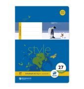 Schulheft 040516027, Lineatur 27 / Lineatur 27, A5, 80g, blau, 16 Blatt / 32 Seiten