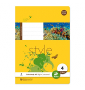 Schulheft 040532004 Style, Lineatur 4 / Lineatur 4, A5, 80g, gelb, 32 Blatt / 64 Seiten