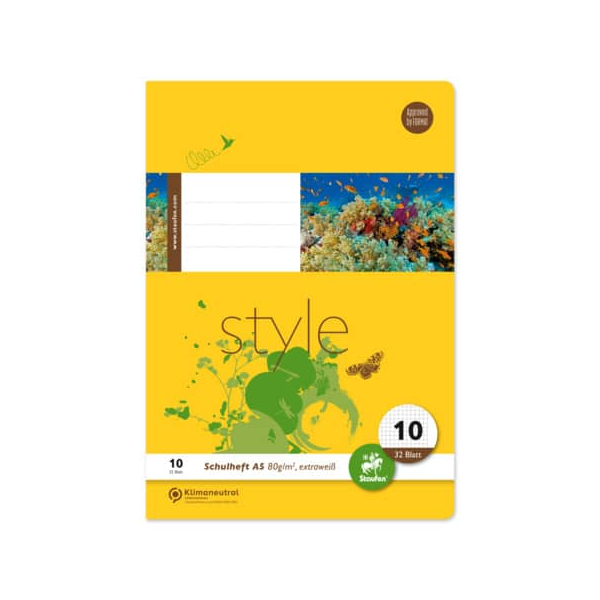 9002244555071 - Schulheft 040532010 Lineatur 10   Lineatur 10 A5 80g gelb 32 Blatt   64 Seiten 9002244555071 Staufen