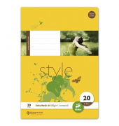 Schulheft 040432020 Style, Lineatur 20 / Lineatur 20 / keine, A4, 80g, gelb, 32 Blatt / 64 Seiten