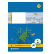 Schulheft 040516002 Style, Lineatur 2 / Lineatur 2 / keine, A5, 80g, blau, 16 Blatt / 32 Seiten