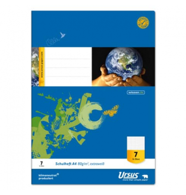 Schulheft 040416047 Style, Lineatur 7 / Lineatur 7, A4, 80g, blau, 16 Blatt / 32 Seiten