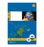 Schulheft 040416042 Style, Lineatur 40 / kariert mit umlaufendem Rand / keine, A4, 80g, blau, 16 Blatt / 32 Seiten