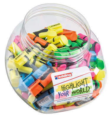 Textmarker 7 mini highlighter, 4-51641, Schraubglas, 5-farbig sortiert, 1-3mm Keilspitze