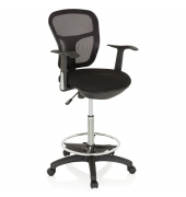Arbeitsdrehstuhl TOP WORK 108, schwarz / schwarz, mit Armlehnen, bis 120kg, ohne Kopfst&uuml;tze