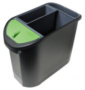 Papierkorb-Set Öko-Topline 42614D, teils mit Deckel, 26 Liter, oval, schwarz/anthrazit/grün