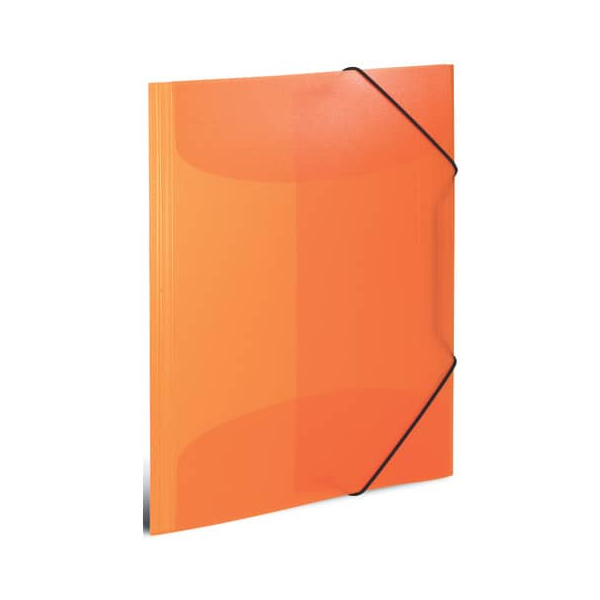 3 Stück Herma Gummizugmappe 19503, A4 orange Polypropylen (PP), mit 3 Einschlagklappen 4008705195034 Herma