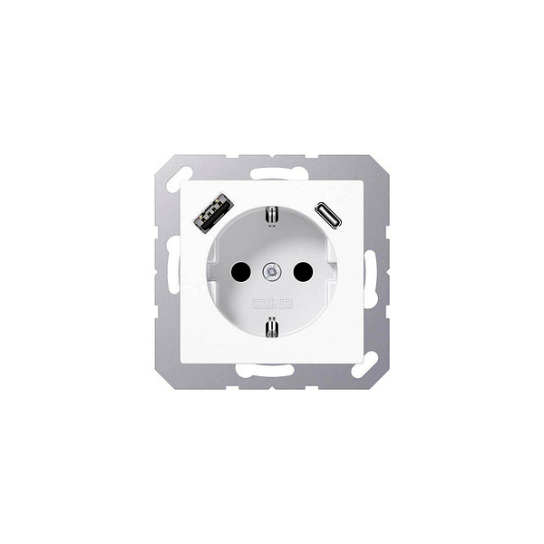 4011377184329 - JG A1520-15 CAWW - Steckdose mit USB-Ladegerät Typ A + C Serie AS A alpinweiß 4011377184329 - JG A1520-15 CAWW - Steckdose mit USB-Ladegerät Typ A + C Serie AS A alpinweiß