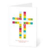 Glückwunschkarten Kreuz LU157 11,5cm x 17,5cm (BxH) 260g Motiv Chromopapier FSC