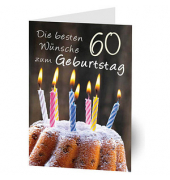 Geburtstagskarten 60. Kerzen LU1484 11,5cm x 17,5cm (BxH) 260g Motiv Chromopapier FSC