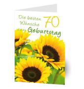Geburtstagskarten 70. Sonnenblumen LU1485 11,5cm x 17,5cm (BxH) 260g Motiv Chromopapier FSC