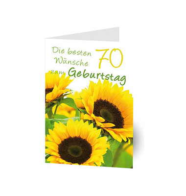 Geburtstagskarten 70. Sonnenblumen LU1485 11,5cm x 17,5cm (BxH) 260g Motiv Chromopapier FSC