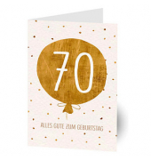 Geburtstagskarten 70. Ballon LU2636 11,5cm x 17,5cm (BxH) 260g Motiv Chromopapier FSC