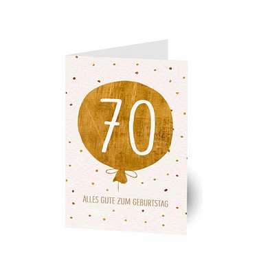 Geburtstagskarten 70. Ballon LU2636 11,5cm x 17,5cm (BxH) 260g Motiv Chromopapier FSC