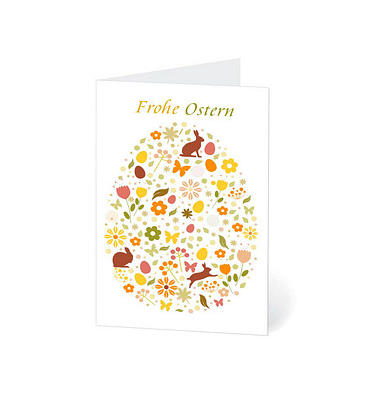 Osterkarten Ostern Ei LU889 11,5cm x 17,5cm (BxH) 260g Motiv Chromopapier FSC