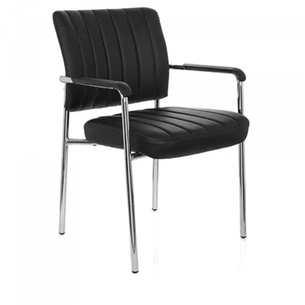 4251084659547 - Besucherstuhl SOMOS V schwarz   chrom mit Armlehnen 4-Fuß-Gestell 4251084659547 HJH Office GmbH