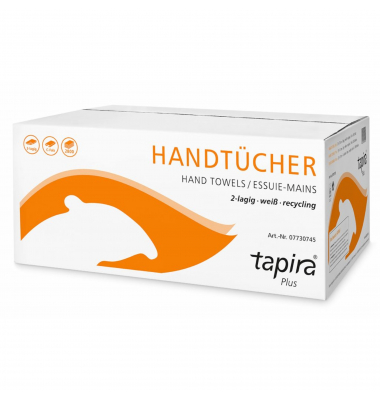 Falthandt&uuml;cher Plus 07730751, 25x33cm, 2-lagig, Lagenfalz (C-Falz), wei&szlig;, Recyclingpapier
