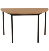 Schreibtisch, 74cm (H), 120x60cm (BxT), halbrund, buche / schwarz