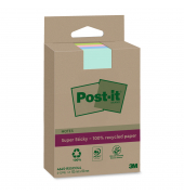 Haftnotizen 4645-RSSCOL4, Recycling Notes Super Sticky, 102x152mm, farbig sortiert (blau/rosa/gr&uuml;n), rechteckig