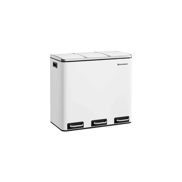 0194343106151 - Mülleimer für die Küche Mülltrennsystem 3 x 18L Treteimer mit 3 Fächern Abfalleimer Softclose mit Fußpedalen Inneneimern aus Kunststoff und 0194343106151 - Mülleimer für die Küche Mülltrennsystem 3 x 18L Treteimer mit 3 Fächern Abfalleimer Softclose mit Fußpedalen Inneneimern aus Kunststoff und