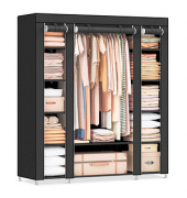 Stoffschrank, LSF03H schwarz 150,0 x 45,0 x 175,0 cm