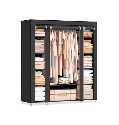 Stoffschrank, LSF03H schwarz 150,0 x 45,0 x 175,0 cm