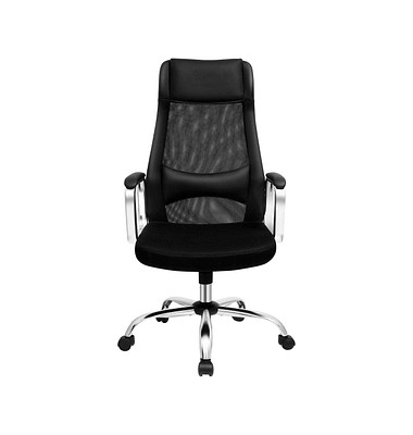 Bürostuhl, OBN33BK Kunstleder schwarz, Gestell chrom