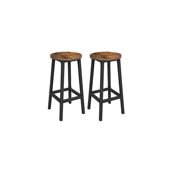 0194343107707 - Vasagle Barhocker 2er Set Barstühle Küchenstühle mit stabilem Stahlgestell Höhe 65 cm rund einfache Montage Industriestil vintagebraun-schwarz 0194343107707 - Vasagle Barhocker 2er Set Barstühle Küchenstühle mit stabilem Stahlgestell Höhe 65 cm rund einfache Montage Industriestil vintagebraun-schwarz