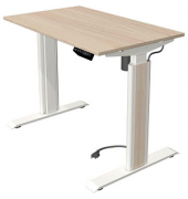 Sitz-Steh-Schreibtisch Move 1 advance, elektrisch höhenverstellbar, 74-123cm (H), 100x60cm (BxT), rechteckig, ahorn / weiß/ahorn