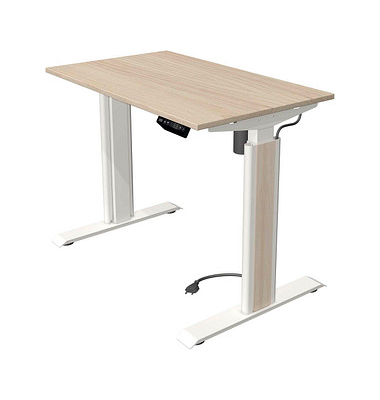Sitz-Steh-Schreibtisch Move 1 advance, elektrisch höhenverstellbar, 74-123cm (H), 100x60cm (BxT), rechteckig, ahorn / weiß/ahorn