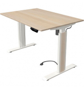 Sitz-Steh-Schreibtisch Move 1 advance, elektrisch höhenverstellbar, 74-123cm (H), 120x80cm (BxT), rechteckig, ahorn / weiß/ahorn