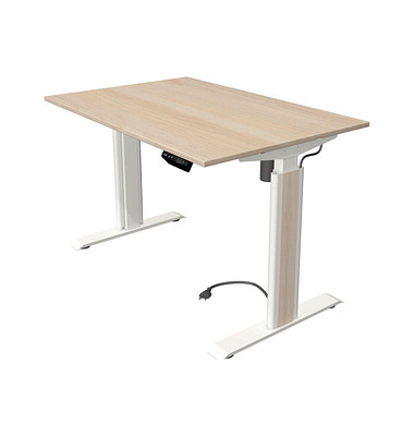 Sitz-Steh-Schreibtisch Move 1 advance, elektrisch höhenverstellbar, 74-123cm (H), 120x80cm (BxT), rechteckig, ahorn / weiß/ahorn