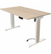 Sitz-Steh-Schreibtisch Move 1 advance, elektrisch höhenverstellbar, 74-123cm (H), 140x80cm (BxT), rechteckig, ahorn / weiß/ahorn