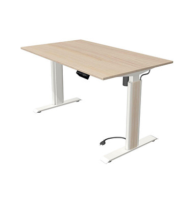 Sitz-Steh-Schreibtisch Move 1 advance, elektrisch höhenverstellbar, 74-123cm (H), 140x80cm (BxT), rechteckig, ahorn / weiß/ahorn