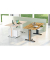 Sitz-Steh-Schreibtisch Move 1 advance, elektrisch höhenverstellbar, 74-123cm (H), 140x80cm (BxT), rechteckig, ahorn / weiß/ahorn