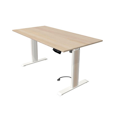 Sitz-Steh-Schreibtisch Move 1 advance, elektrisch höhenverstellbar, 74-123cm (H), 160x80cm (BxT), rechteckig, ahorn / weiß/ahorn