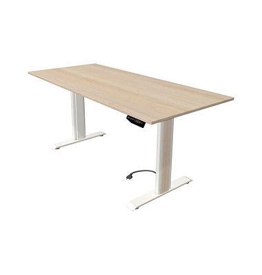 Sitz-Steh-Schreibtisch Move 1 advance, elektrisch höhenverstellbar, 74-123cm (H), 180x80cm (BxT), rechteckig, ahorn / weiß/ahorn