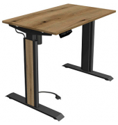 Sitz-Steh-Schreibtisch Move 1 advance, elektrisch höhenverstellbar, 74-123cm (H), 100x60cm (BxT), rechteckig, eiche / anthrazit/