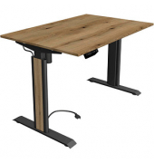 Sitz-Steh-Schreibtisch Move 1 advance, elektrisch höhenverstellbar, 74-123cm (H), 120x80cm (BxT), rechteckig, eiche / anthrazit/