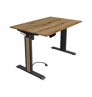 Sitz-Steh-Schreibtisch Move 1 advance, elektrisch höhenverstellbar, 74-123cm (H), 120x80cm (BxT), rechteckig, eiche / anthrazit/