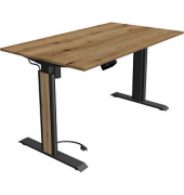 Sitz-Steh-Schreibtisch Move 1 advance, elektrisch höhenverstellbar, 74-123cm (H), 140x80cm (BxT), rechteckig, eiche / anthrazit/