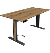 Sitz-Steh-Schreibtisch Move 1 advance, elektrisch höhenverstellbar, 74-123cm (H), 160x80cm (BxT), rechteckig, eiche / anthrazit/
