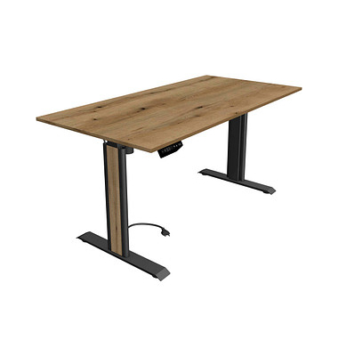Sitz-Steh-Schreibtisch Move 1 advance, elektrisch höhenverstellbar, 74-123cm (H), 160x80cm (BxT), rechteckig, eiche / anthrazit/