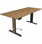 Sitz-Steh-Schreibtisch Move 1 advance, elektrisch höhenverstellbar, 74-123cm (H), 180x80cm (BxT), rechteckig, eiche / anthrazit/