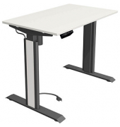 Sitz-Steh-Schreibtisch Move 1 advance, elektrisch höhenverstellbar, 74-123cm (H), 100x60cm (BxT), rechteckig, weiß / anthrazit/w