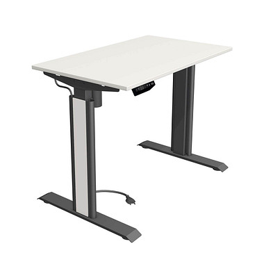 Sitz-Steh-Schreibtisch Move 1 advance, elektrisch höhenverstellbar, 74-123cm (H), 100x60cm (BxT), rechteckig, weiß / anthrazit/w