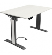 Sitz-Steh-Schreibtisch Move 1 advance, elektrisch höhenverstellbar, 74-123cm (H), 120x80cm (BxT), rechteckig, weiß / anthrazit/w