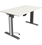 Sitz-Steh-Schreibtisch Move 1 advance, elektrisch höhenverstellbar, 74-123cm (H), 140x80cm (BxT), rechteckig, weiß / anthrazit/w