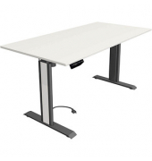 Sitz-Steh-Schreibtisch Move 1 advance, elektrisch höhenverstellbar, 74-123cm (H), 160x80cm (BxT), rechteckig, weiß / anthrazit/w
